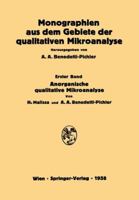Anorganische Qualitative Mikroanalyse 3709150825 Book Cover