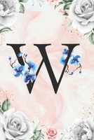 W: Cute Initial Monogram Letter W Gratitude and Daily Reflection Journal For Mindfulness and Productivity A 120 Day Daily Gratitude Journal with Marble Pattern with White Flower Framed Print 1661190510 Book Cover