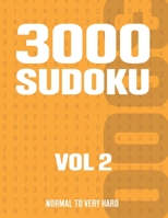3000 Sudoku: Suduko Puzzle Book for Adults with Normal to Very Hard Puzzles - Vol 2 B08STSPQPK Book Cover
