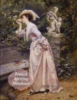 French Writing Notebook: French Ruled Writing Paper Seyes Style (Grands Carreaux) Grids - "An Elegant Lady Smelling Roses" 1717870554 Book Cover