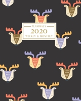 2020: Weekly and Monthly Planner/Calendar Jan 2020 - Dec 2020 Cute Colorful Deer on Black Background 1699036047 Book Cover