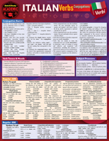 Italian Verbs - Conjugations: a QuickStudy Laminated Reference Guide 1423246683 Book Cover