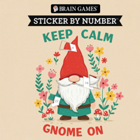 Brain Games - Sticker by Number: Keep Calm Gnome On B0FT7GNGQP Book Cover