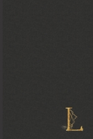 L: Professional Personalized Gold Initial L, Office or Home Journal with Dark Faux Leather-look Printed Cover 1702397823 Book Cover
