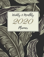 2020 Weekly & Monthly Planner: Simple and Minimalistic Golden Leaves Calendar with Inspirational and Motivational Quotes for Women 1675270295 Book Cover