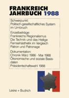 Frankreich-Jahrbuch 1988: Politik, Wirtschaft, Gesellschaft, Geschichte, Kultur 3810006475 Book Cover