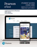 Pearson Etext for Legal Environment of Business: Online Commerce, Ethics, and Global Issues -- Access Card 0135637023 Book Cover