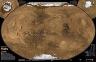 National Geographic: Destination Mars: 2 Sided Wall Map (31.25 X 20.25 Inches) 0792280962 Book Cover