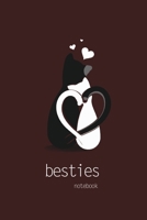 Besties Notebook, Blank Write-in Journal, Dotted Lines, Wide Ruled, Medium (A5) 6 x 9 Inches (Coffee) 1714382230 Book Cover