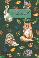 Notebook: Wild Animals - Owl Rabbit Fox Ssquirrel Hedgehog - Diary / Notes / Track / Log / Journal, Book Gifts For Women Men Kids Teens Girls Boys 6x9 120 Pages 170626996X Book Cover