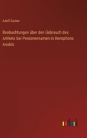 Beobachtungen über den Gebrauch des Artikels bei Personennamen in Xenophons Anabis 3563175926 Book Cover
