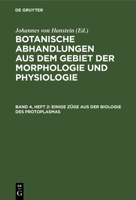 Einige Züge Aus Der Biologie Des Protoplasmas 3112673336 Book Cover