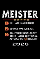 Terminkalender 2020: Meister Terminkalender und Tagesplaner ca DIN A5 farbig | 376 Seiten | 1 Seite pro Tag | Handwerk | Handwerker (German Edition) 1674577044 Book Cover