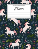 Blank Sheet Music for Piano: Wide Staff Music Manuscript Paper for Piano Bracketed Staff Paper Clefs Notebook Blank Stave Sheet For Notes, Lyrics And ... Musicians, Students, Songwriting Book Journal 1675673306 Book Cover