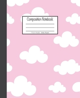 Composition Notebook: 7.5x9.25, Wide Ruled White Clouds on Pink Sky 1676893067 Book Cover