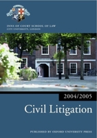 Civil Litigation 2006-07 (Blackstone Bar Manual) 0199272859 Book Cover