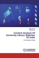 Content Analysis Of University Library Websites Of India 6200456453 Book Cover