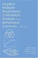 Applied Multiple Regression/Correlation Analysis for the Behavioral Sciences 0898592682 Book Cover