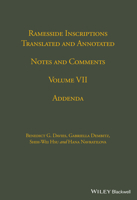 Ramesside Inscriptions, Notes and Comments, Addenda 0631184414 Book Cover