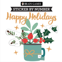Brain Games - Sticker by Number: Happy Holidays (Christmas) 1639388974 Book Cover