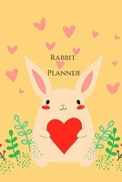 Rabbit Planner: Animal ,Mammal, Book Gifts For Women Men Kids Teens Girls Boys, Monthly Schedule (110 Pages, Lined , 6 x 9) 1675139237 Book Cover