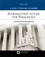 Introduction to Law for Paralegals: A Critical Thinking Approach 154380778X Book Cover