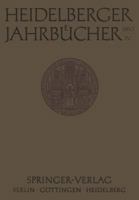 Heidelberger Jahrbucher 3540025588 Book Cover
