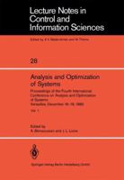 Analysis and Optimization of Systems: Proceedings of the Fourth International Conference on Analysis and Optimization of Systems, Versailles, Decembe (Lecture ... in Control and Information Sciences,  3540104720 Book Cover