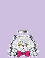 Notebook by a madoo: Cat on purple cover and Dot Graph Line Sketch pages, Extra large (8.5 x 11) inches, 110 pages, White paper, Sketch, Draw and Paint 1720313229 Book Cover