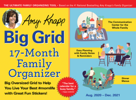 2021 Amy Knapp's Big Grid Family Organizer Wall Calendar: August 2020-December 2021 1728206286 Book Cover