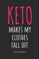 Keto Makes My Clothes Fall Off Keto Journal Notebook: Gifts for Keto Friends Daily Food Journal for Women (6 x 9 Black & Pink Notebook) 167357257X Book Cover