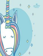 Notebook: Unicorn on blue cover and Dot Graph Line Sketch pages, Extra large (8.5 x 11) inches, 110 pages, White paper, Sketch, Draw and Paint 1723505234 Book Cover