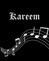 Kareem: Sheet Music Note Manuscript Notebook Paper - Personalized Custom First Name Cover - Musician Composer Instrument Composition Book - 12 Staves a Page Staff Line Notepad & Notation Guide - Creat 1702657981 Book Cover
