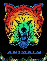 Animals: An adult coloring book with 100 Beautiful Animals Designs for Stress Relief and Relaxation B08HG8YHN2 Book Cover