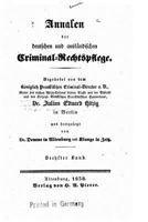 Annalen Der Deutschen Und Ausl�ndischen Criminalrechtspflege 1523455136 Book Cover