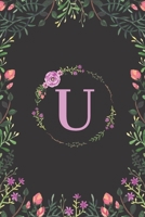 Floral Monogram Letter U Journal: Lined 6x9 inch Soft Cover Notebook 1711352152 Book Cover