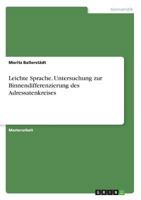 Leichte Sprache. Untersuchung zur Binnendifferenzierung des Adressatenkreises 3668418969 Book Cover