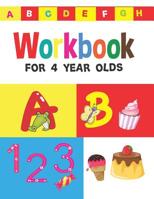 workbook for 4 year olds: Preschool Workbook for Ages 3 to 5, Alphabets, Lines, Numbers 1-10, Counting and Basic Math, Pre-Reading 1073342115 Book Cover
