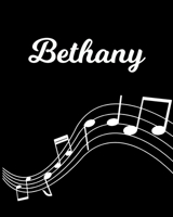 Bethany: Sheet Music Note Manuscript Notebook Paper - Personalized Custom First Name Initial B - Musician Composer Instrument Composition Book - 12 Staves a Page Staff Line Notepad Notation Guide - Cr 1703891139 Book Cover