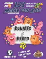 101 Mazes For Kids 5: SUPER KIDZ Book. Children - Ages 4-8 (US Edition). Cartoon Bunny Rabbits & Bears Purple w custom art interior. 101 Puzzles w ... (Superkidz - Bunnies 101 Mazes for Kids) 1672586429 Book Cover