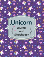 Unicorn Journal and Sketchbook: Cute Unicorn Kawaii Journal and Notebook for Boys Girls With Lined and Blank Pages, Perfect for Learning Writing, Drawing, Journal, Doodling, Sketching and Notes (Workb 1706292538 Book Cover