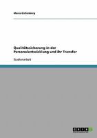 Qualit�tssicherung in der Personalentwicklung und ihr Transfer 363891562X Book Cover