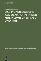 Das Monologische ALS Denkform in Der Musik Zwischen 1760 Und 1785 3484175249 Book Cover