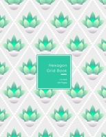 Hexagon Grid Book: 1/4 inch standard size Hexagonal Graph / grid Paper Composition notebook for Organic Chemistry and Biochemistry note taking - Cute green blue flower pattern 1702859584 Book Cover