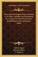 De La Capacité Requise Pour Consentir À Un Ordre Amiable 1148268650 Book Cover