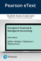Pearson Etext Horngren's Financial & Managerial Accounting -- Access Card 0136850545 Book Cover