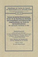 Chemisch-Physikalische Blutuntersuchungen, Ihr Wert Fur Die Beurteilung Der Konstitution Und Leistungsfahigkeit, Und Ein Beitrag Zur Blutgruppenbestimmung Zum Zwecke Des Individualitatsnachweises: Nac 3662427680 Book Cover