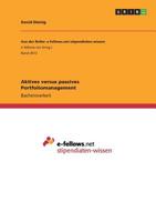 Aktives Versus Passives Portfoliomanagement (German Edition) 3668875014 Book Cover