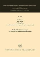 Methodische Untersuchungen Zur Analyse Mit Dem Massenspektrometer 3663063941 Book Cover