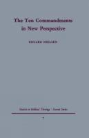 The Ten Commandments in New Perspective: A traditio-historical approach 0334016126 Book Cover